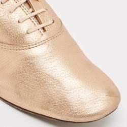 Repetto Metallic Leather Lace Up Oxfords Size 38.5
