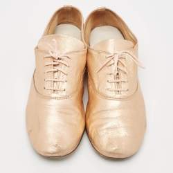 Repetto Metallic Leather Lace Up Oxfords Size 38.5