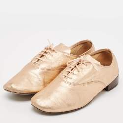 Repetto Metallic Leather Lace Up Oxfords Size 38.5