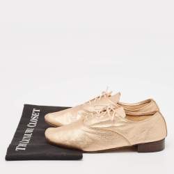 Repetto Metallic Leather Lace Up Oxfords Size 38.5