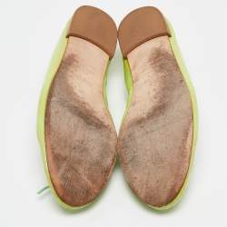Repetto Neon Green Patent Leather Bow Ballet Flats Size 38.5