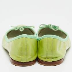 Repetto Neon Green Patent Leather Bow Ballet Flats Size 38.5