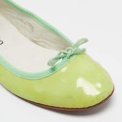 Repetto Neon Green Patent Leather Bow Ballet Flats Size 38.5