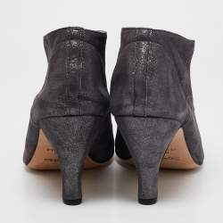 Repetto Metallic Grey Suede Ankle Booties Size 40