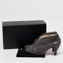 Repetto Metallic Grey Suede Ankle Booties Size 40