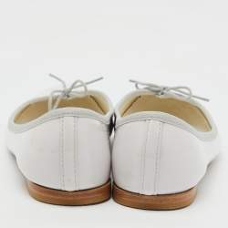 Repetto Off White Patent Leather Bow Ballet Flats Size 37.5