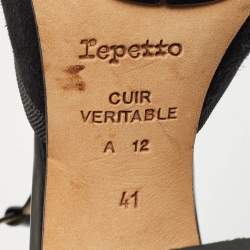Repetto Black Patent And Suede Ankle Strap Peep Toe Pumps Size 41