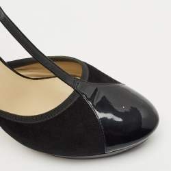 Repetto Black Patent And Suede Ankle Strap Peep Toe Pumps Size 41