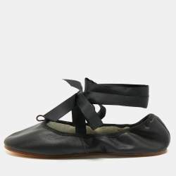 Repetto Black Leather Sophia Ballet Flats Size 38