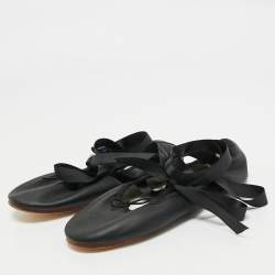 Repetto Black Leather Sophia Ballet Flats Size 38