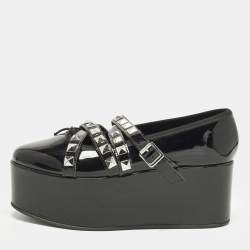 مملوكة مسبقًا Repetto Size 38 Black Patent Leather Platform Flats
