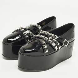 مملوكة مسبقًا Repetto Size 38 Black Patent Leather Platform Flats