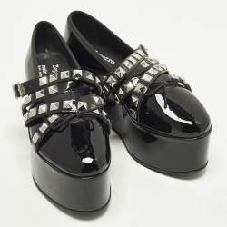 مملوكة مسبقًا Repetto Size 38 Black Patent Leather Platform Flats