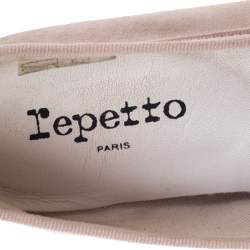 Repetto Beige Suede Crystal Embellished Ballet Flats Size 39
