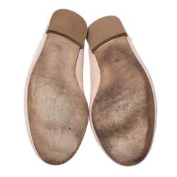 Repetto Light Pink Leather Bow Embellished Ballet Flats Size 42