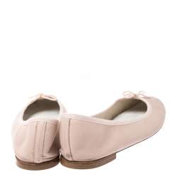 Repetto Light Pink Leather Bow Embellished Ballet Flats Size 42