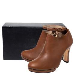Repetto Tan Leather "Terry" Platform Ankle Booties Size 40