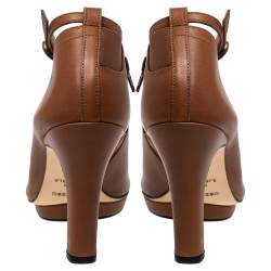 Repetto Tan Leather "Terry" Platform Ankle Booties Size 40