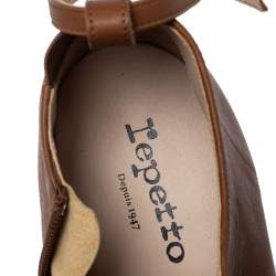 Repetto Tan Leather "Terry" Platform Ankle Booties Size 40