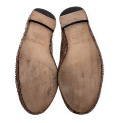 Repetto Brown Python Leather Bow Ballet Flats Size 41