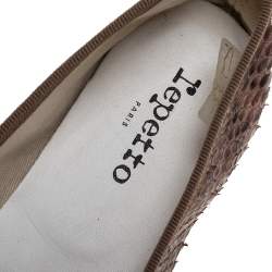 Repetto Brown Python Leather Bow Ballet Flats Size 41