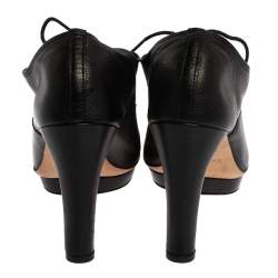 Repetto Black Leather Lace Up Platform Booties Size 36