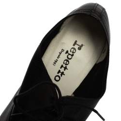 Repetto Black Leather Lace Up Platform Booties Size 36