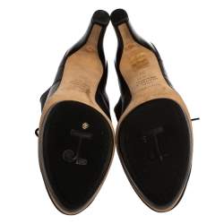 Repetto Black Leather Lace Up Platform Booties Size 36