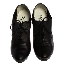 Repetto Black Leather Lace Up Platform Booties Size 36
