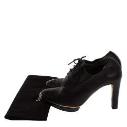 Repetto Black Leather Lace Up Platform Booties Size 36