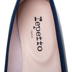 Pre Owned Repetto Blue Patent Leather Brigitte Pointed Toe Ballet Flats Size 37
