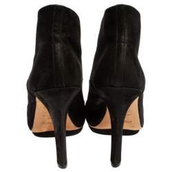 Pre Owned Repetto Black Metallic Suede Lace Ankle Booties Size 40