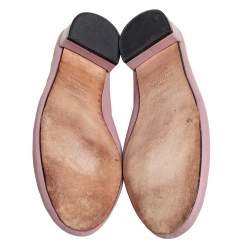 Pre Owned Repetto Beige Leather Bow Embellished Ballet Flats Size 39