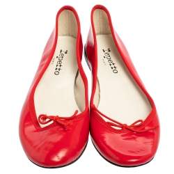 Repetto Red Leather Slip On Ballet Flats Size 38.5