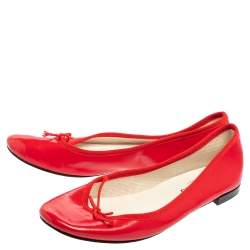 Repetto Red Leather Slip On Ballet Flats Size 38.5