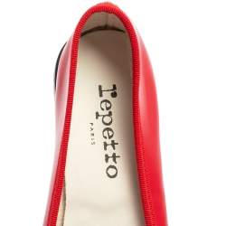 Repetto Red Leather Slip On Ballet Flats Size 38.5