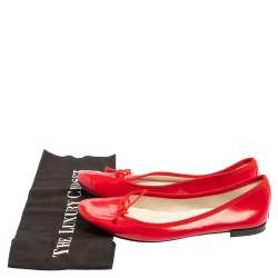 Repetto Red Leather Slip On Ballet Flats Size 38.5