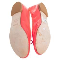 Pre Owned Repetto Pink Leather Bow Ballet Flats Size 38