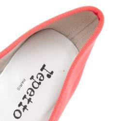 Pre Owned Repetto Pink Leather Bow Ballet Flats Size 38