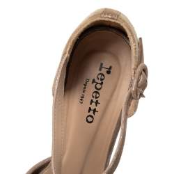 Repetto Beige Suede T-strap Pumps Size 40