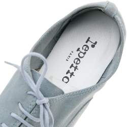 Repetto Blue Suede Crystal Embellished Oxfords Size 36