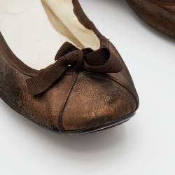 Repetto Metallic Bronze Suede Bow Ballet Flats Size 41