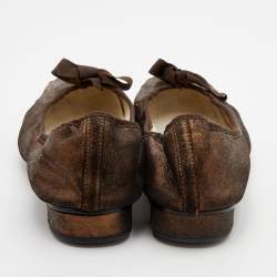 Repetto Metallic Bronze Suede Bow Ballet Flats Size 41