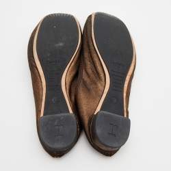 Repetto Metallic Bronze Suede Bow Ballet Flats Size 41