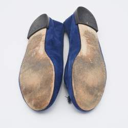 Repetto Navy Blue Suede Bow Ballet Flats Size 41