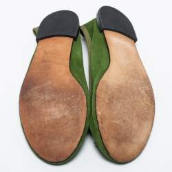 Repetto Green Suede Bow Ballet Flats Size 40