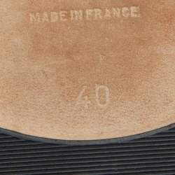 Pre Owned Repetto Blue Croc Embossed Leather Bow Ballet Flats Size 40