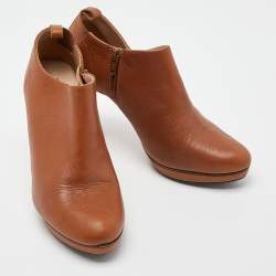 Repetto Brown Leather Platform Ankle Booties Size 40