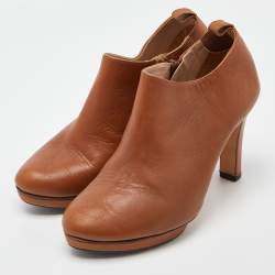 Repetto Brown Leather Platform Ankle Booties Size 40