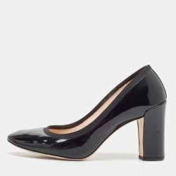 Repetto Black Patent Leather Round Toe Pumps Size 38